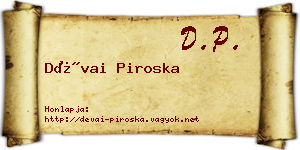 Dévai Piroska névjegykártya